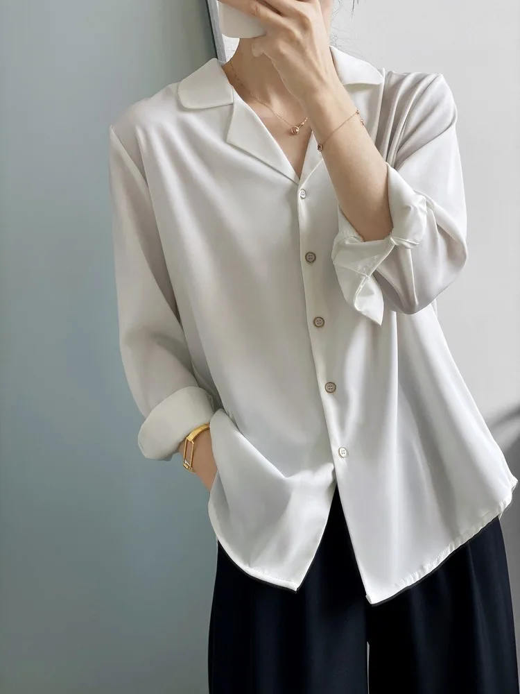 

2020 Autumn Women White Shirt Female Blouse Tops Long Sleeve Casual Turn-down Collar Women Loose Blouses