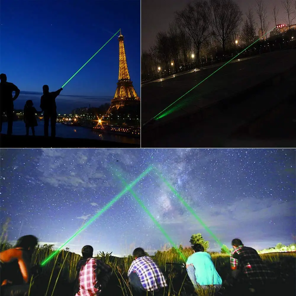 

Hunting High Power 532nm Green Red Blue Laser Pointer Pen Continuous Line 5000 Meters Flashlight with Lazer Head no Battery
