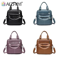 fashion girl women pu leather solid color crossbody shoulder messenger bag casual lady small handbags purse anti theft backpack
