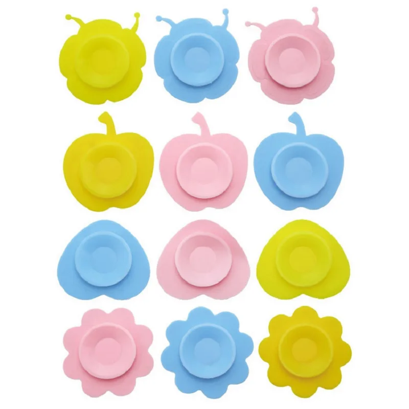 

Two-sided Suction Cup Pads Baby Feeding Anti-slip Cushion Silicone Dish Cup Double Sucker Mats Coasters Random Style