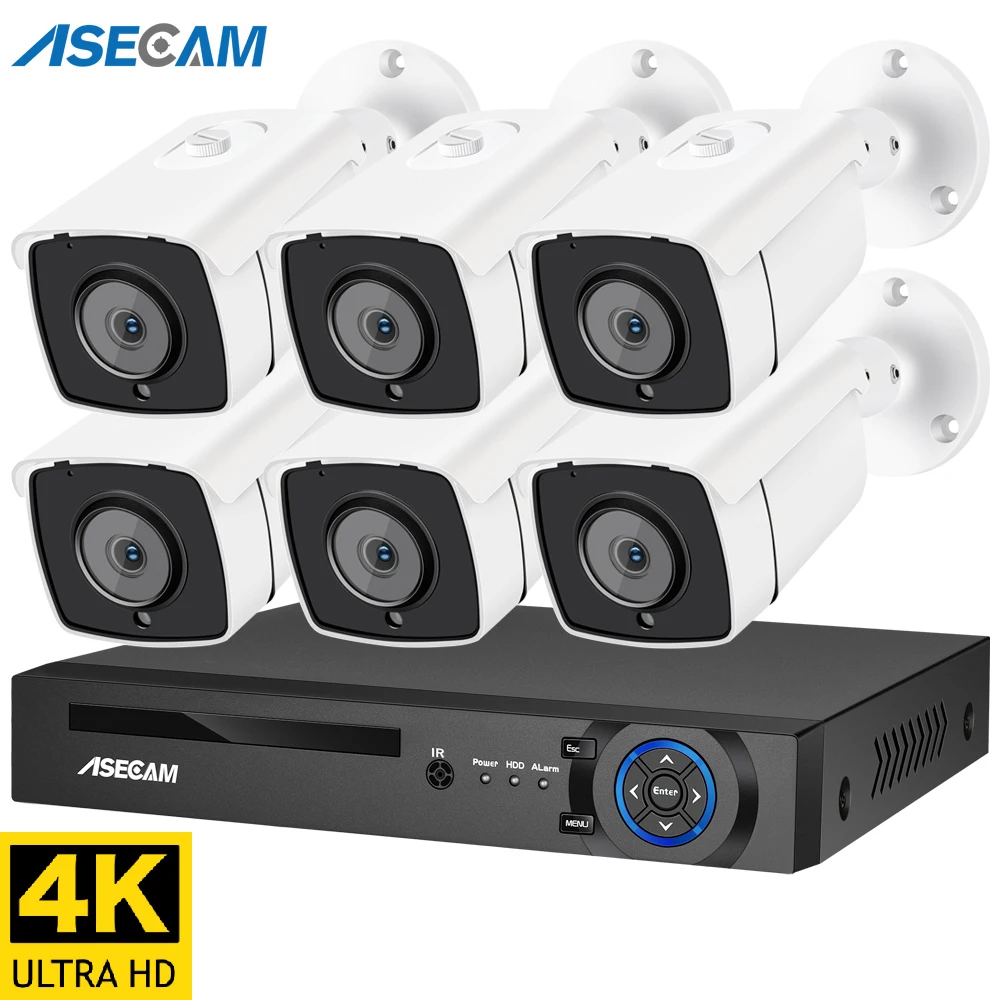 Новая 4K Ultra HD 8MP система камера видеонаблюдения H.265 POE NVR видеонаблюдение