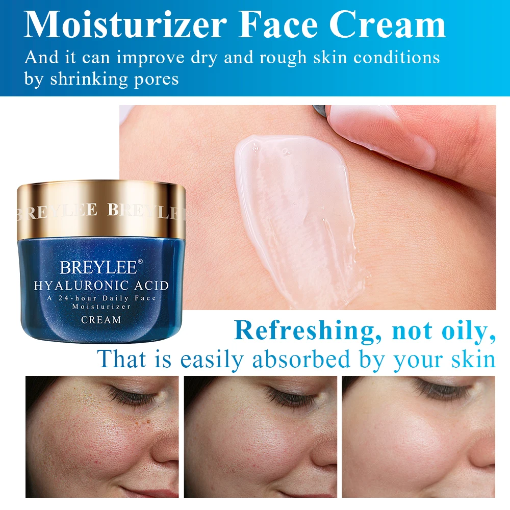 

BREYLEE Hyaluronic Acid Serum Face Facial Cream Eye Cream Moisturizing Improves Dryness Rough Whitening Repairing Skin Care Set
