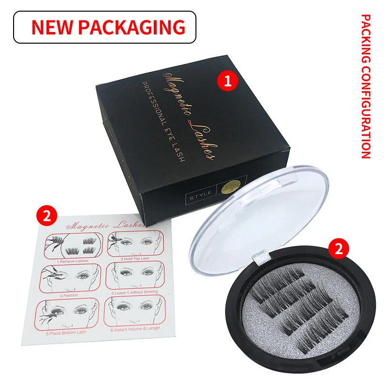Три магнита накладные ресницы 3d Магнитные без следа клея Бесплатная