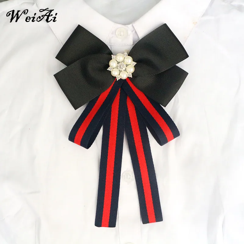 Мода ручной работы брошь бант платье рубашка ткань лента булавки для женщин