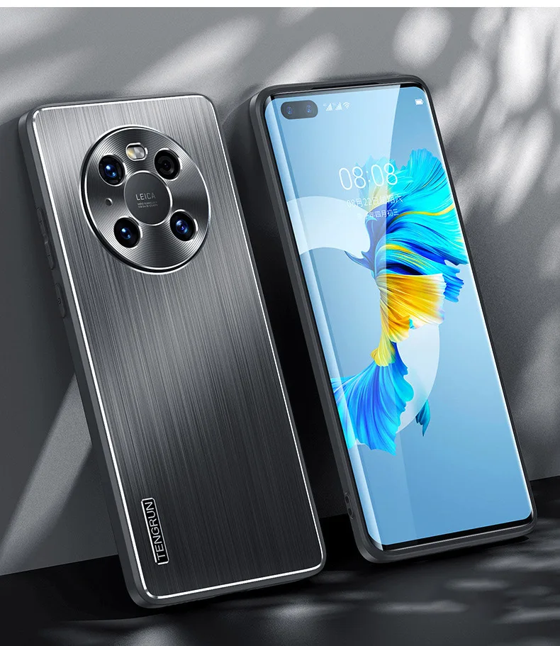

Brushed Metal Case For Huawei P50 P40 P30 Pro Case Soft TPU Frame Phone Cover For Mate40 Mate30 Honor 50 Pro nova 7 8 Back Case
