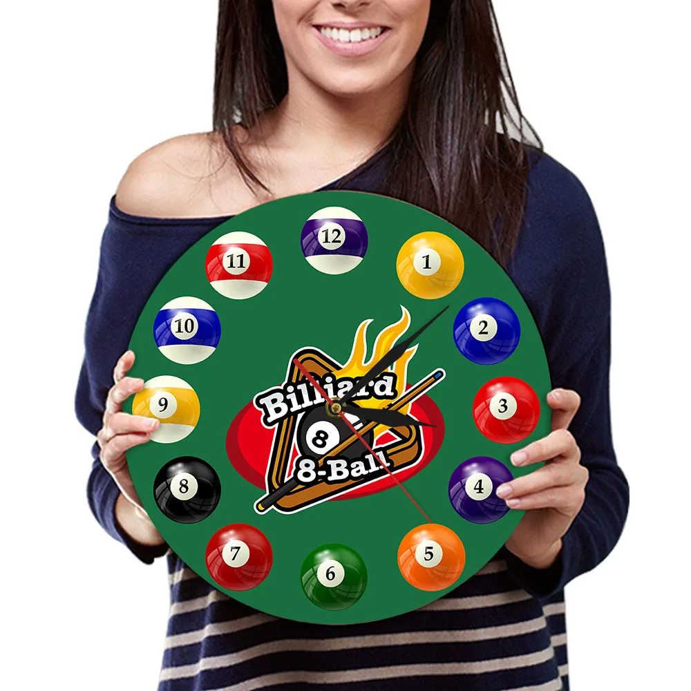 Спортивные часы для бильярдных шариков украшение комнаты игр в бильярдном зале