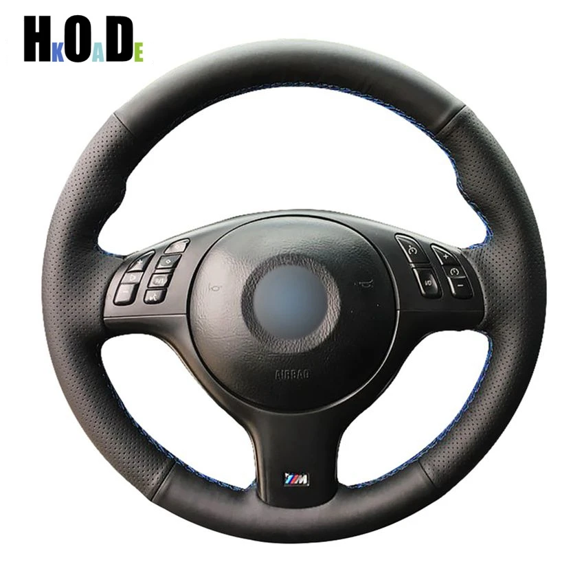 

DIY Hand-stitched Black Artificial Leathers Car Steering Wheel Cover for BMW 330i 540i 525i 530i 330Ci E46 M3 E39 2001-2014