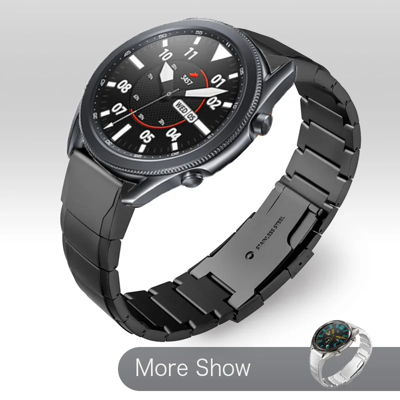 

Ремешок из нержавеющей стали для Samsung Galaxy 46 мм Gear S3, тяжелый металлический браслет для Huawei GT 2 Amazfit GTR 47 мм, 20 мм 22 мм