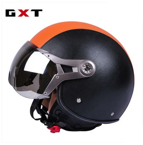 3 GXT мотоциклетные винтажные шлемы ретро Половина лица Casco мотокросс шлем скутер casco motocicleta кожаный шлем для Harley - Цвет: 3