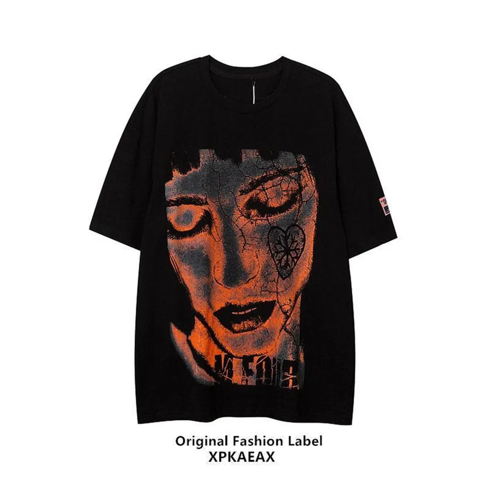 

Black Devil Gothic T Shirt Streetwear Girls Funny Cotton T-Shirt Summer Harajuku Tshirt Short Sleeve Tops Tee White Ins Shirt