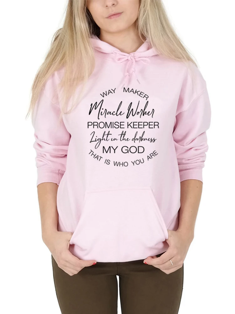 Женская верующая одежда Way Maker свитшот с длинным рукавом и надписью мой Бог чудо