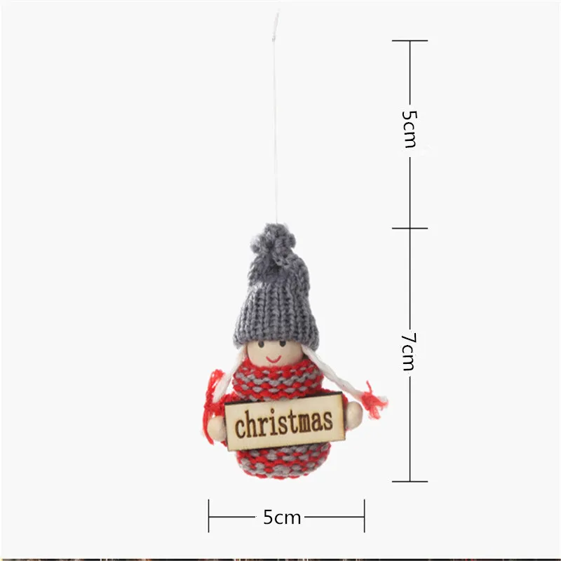 

2pcs Christmas Decoration Santa Knitted Round Bottom Pendant Christmas Tree Decoration Christmas Decorations for Home Noel Kerst