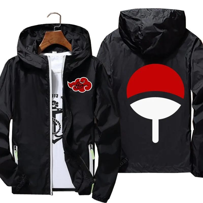 Мужская ветровка с принтом itachi 1 демисезонная брендовая светоотражающая куртка