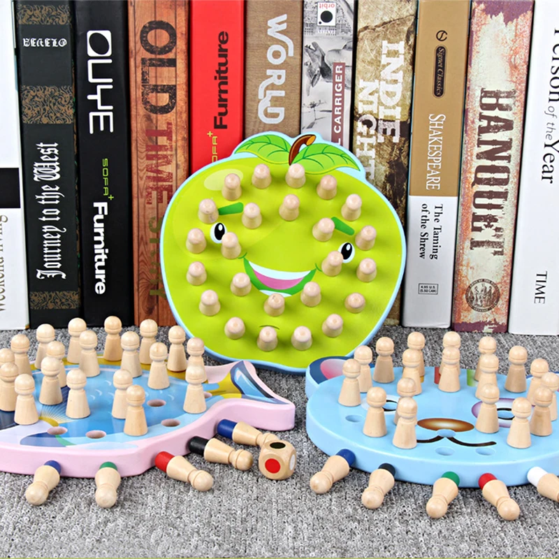 Настольная игра Обучающие игрушки для детей 3D головоломки деревянные игрушки цветные Монтессори тянущий Редька память матч шахматы от AliExpress WW