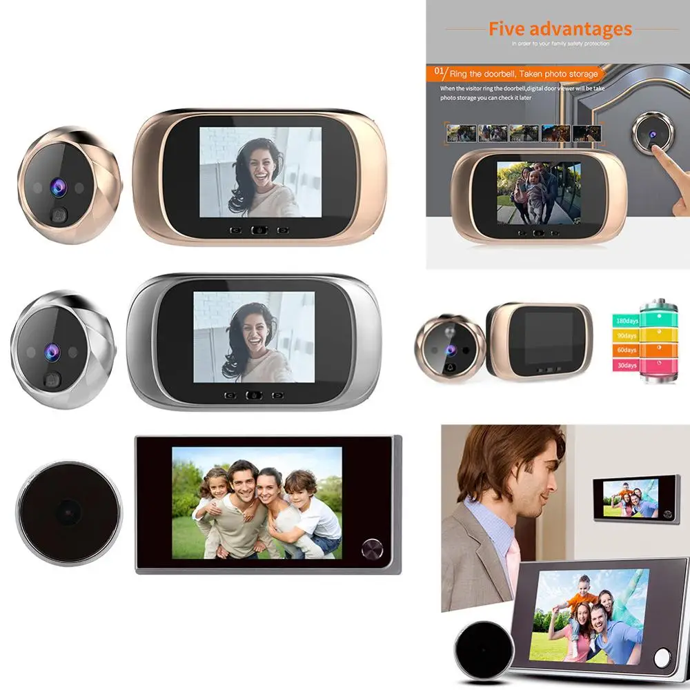 

New LCD Color Screen Digital Doorbell 120 Degree Door Eye Doorbell Electronic Peephole Door Camera Viewer Hardware 3.5 inch