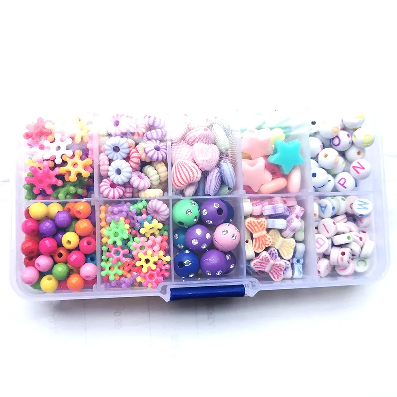 430 шт. Разноцветные детские акриловые бусины в коробке | Украшения и аксессуары