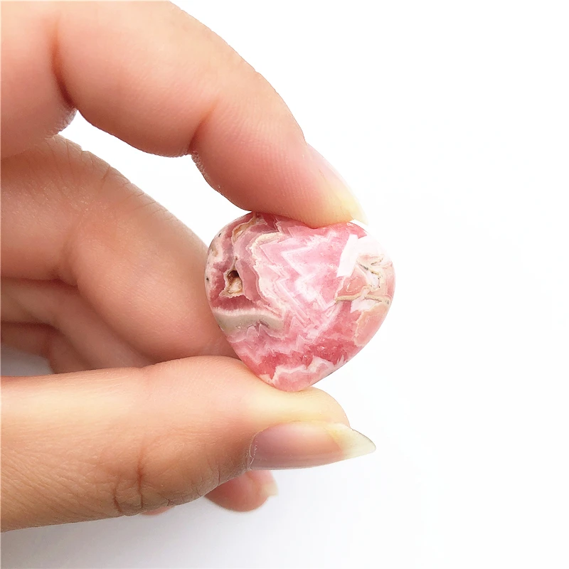

Drop Shipping 1PC Natural Rhodochrosite Heart Shaped Energy Polished Reiki Healing Home Decoration Natural Stones and Crystals