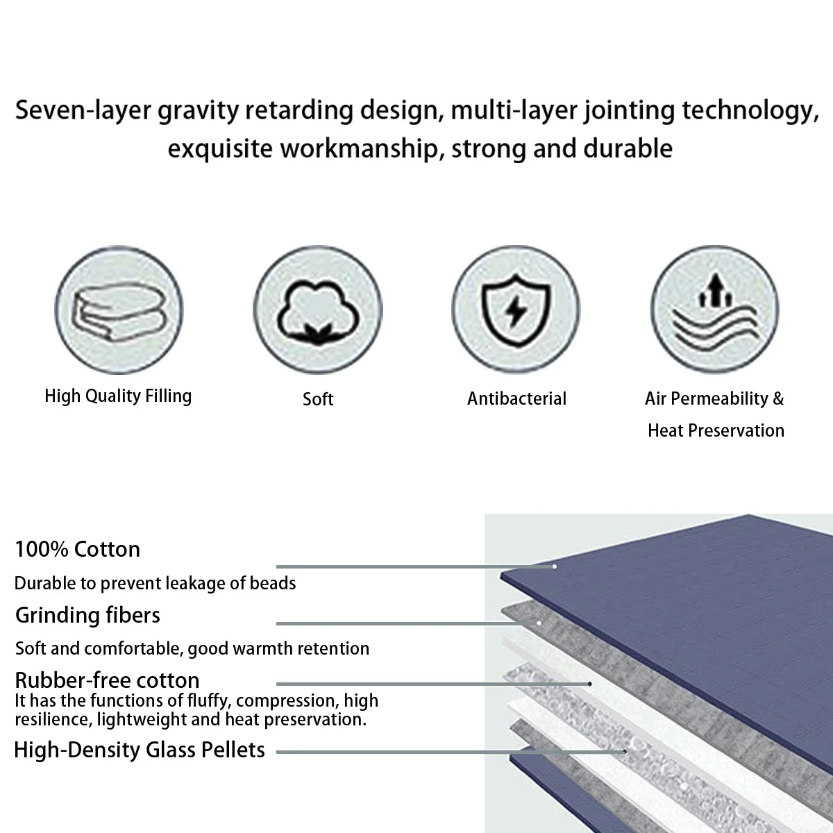 

6 Size Weighted Blanket for Adult Blankets Decompression Sleep Aid Pressure Sleeping Blanket Heavy Blanket Throw Blanket Bed