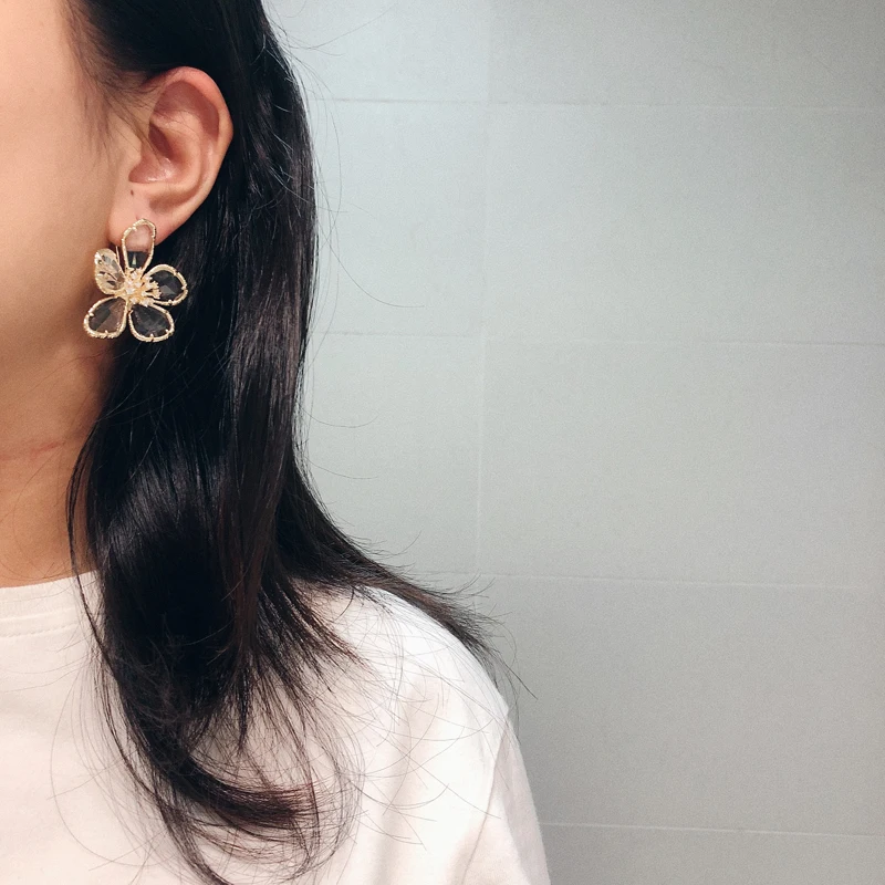 Timeless Wonder Amazing Crystal Stone Cut Flower Drop Statement Earrings Women Jewelry Punk Gothic Boho Trendy Top Sweet 3246 | Украшения и