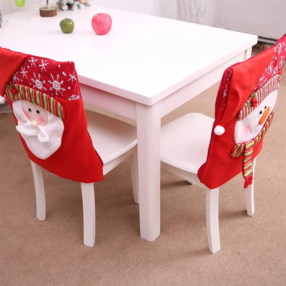 Рождественская серия чехол для стула стульные чехлы на заднюю панель
