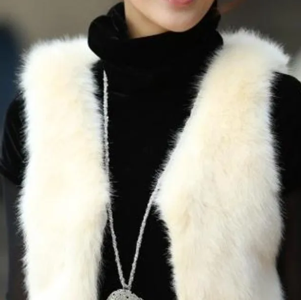 2019 Vetement Winter Women's Faux Fur Coat Artificial Femme Short Vest Furry Vests Plus Size Fake Gilet AW180 | Женская одежда