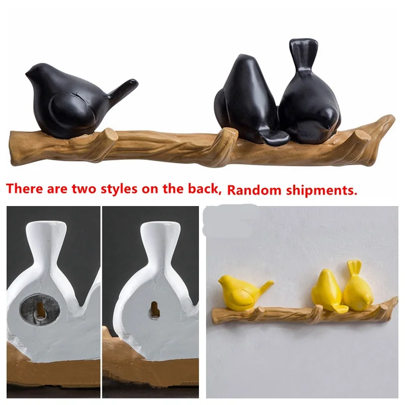 

Resin Bird Hanger Wall Decorations Home Accessories Living hanger key kitchen Clothes Towel Hooks Hat Handbag Holder KYY3001