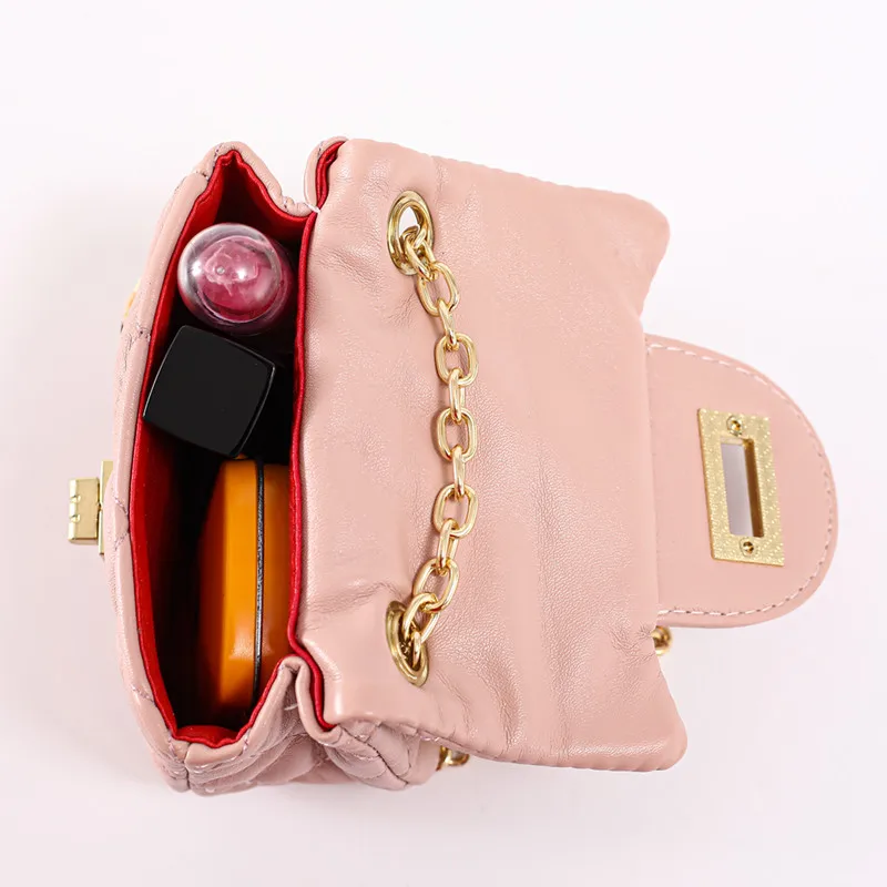 

KAFVNIE Mini Children Handbag PU chrysanthemum Children's Shoulder Bag Hot Pink Change bag Kid Evening Party Bags Wholesale 2020