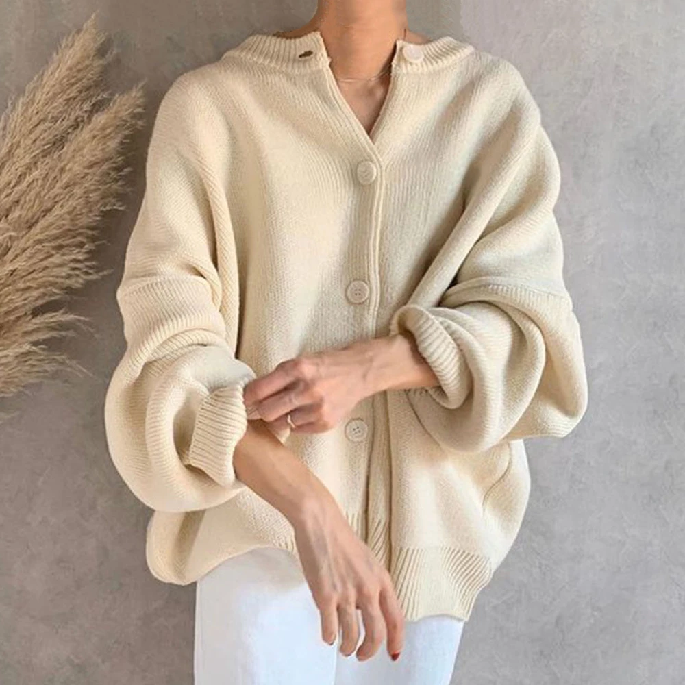 

Женский свитер, куртка, короткий кардиган для женщин, осенняя одежда, женское однобортное модное пальто в простоте в Корейском стиле, осень ...