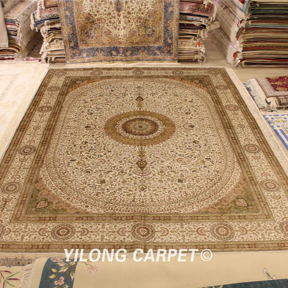 YILONG 9 'x 12' ручной работы Классический персидский шелковый ковер роскошный