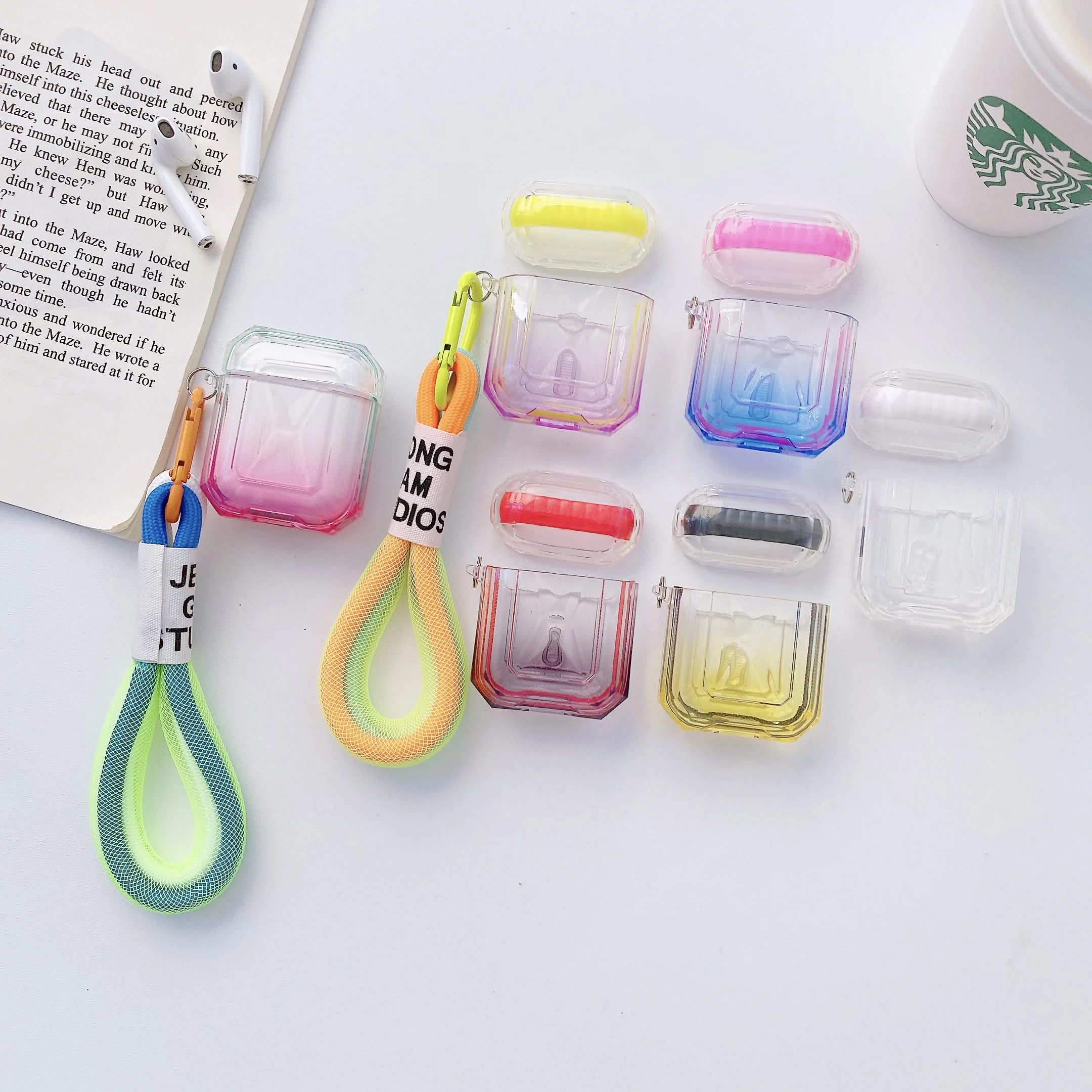 

Transparent Earphone Case For Apple AirPods 1 2 Pro Case Wireless Bluetooth charging Protective Cover Accessories with Lanyard