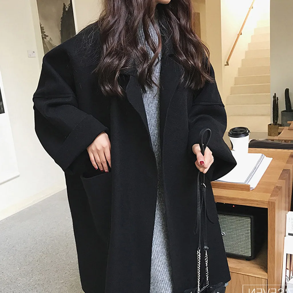 Модный женский кардиган с карманами и длинным рукавом повседневный свободный