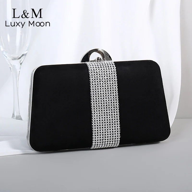 

New Women Evening Bag Luxury Rhinestone Clutch Bag Solid Designer Bag Purse And Handbag Bridal Wedding Chain Shoulder Bag X432H