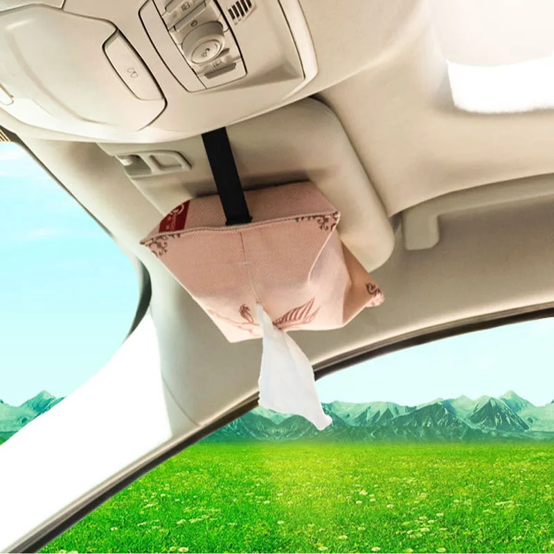 

Classic Car Car Sofa Hotel Decorative Tissue Boxes Seat Back Hanging Napkin Box Strap Cotton Linen Napkin Holder Cases