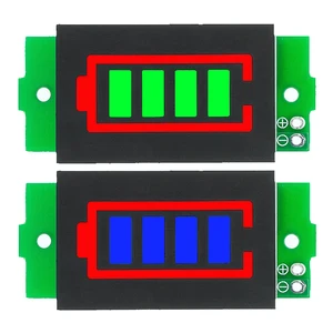 Модуль индикатора емкости литиевых аккумуляторов 1S, 2S, 3S, 4S, 3,7 в, 4,2 в, с синим дисплеем, тестер мощности аккумулятора электромобиля, литий-ионный