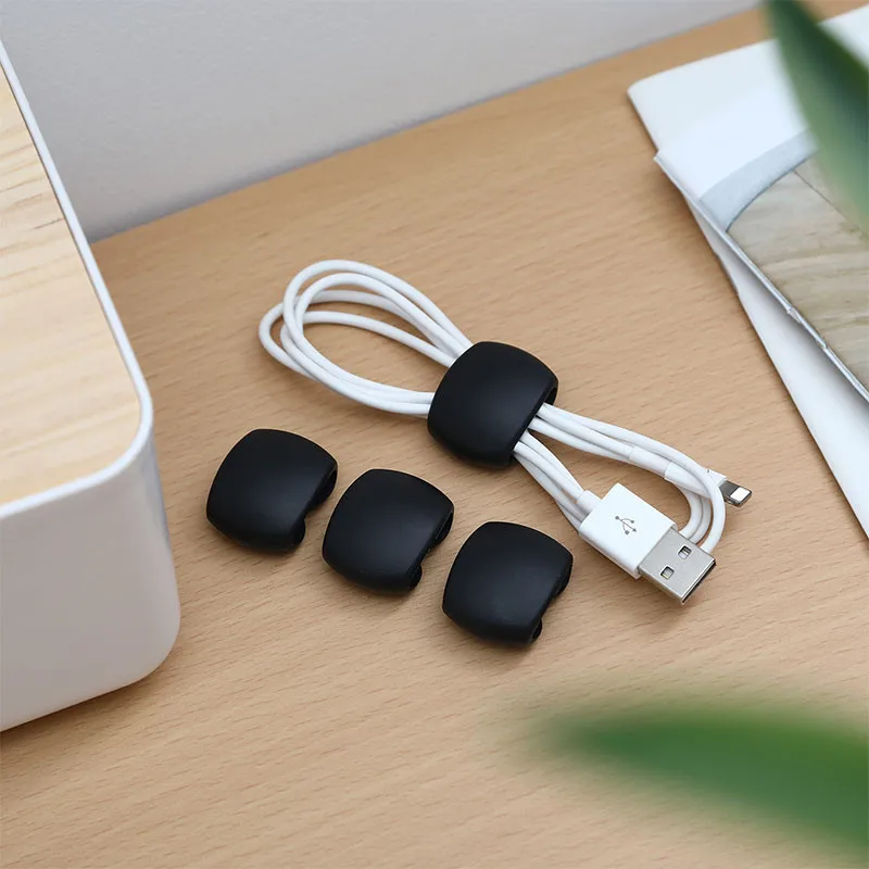 4PCS Portable Cable Clips Charger Cord Organizer Earphone Line Tidy Holder Management Winder For Office Home | Электроника