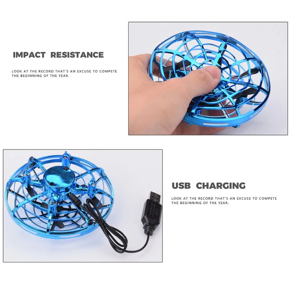 Мини анти-столкновения Летающий UFO Вертолет Магия ручной НЛО летающий шар