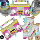 Игрушка рок-звезда 8 шт., декор для вечерние 80-х 90-х, музыкальный инструмент, набор рок-группы для концертов, рок-н-роллов вечерние вечеринок