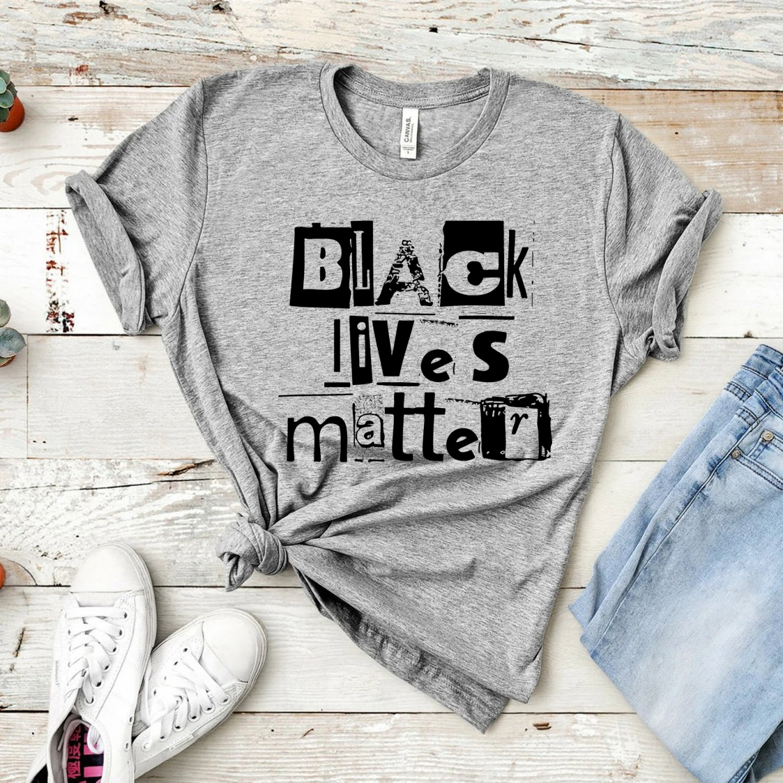 Новинка Черная Женская футболка Lives Matter черная junetherth EqualityShirt | одежда