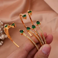 4pcslot dubai gold color bangles for women girl wedding bridal bracelets green jewelry middle east african bride gifts