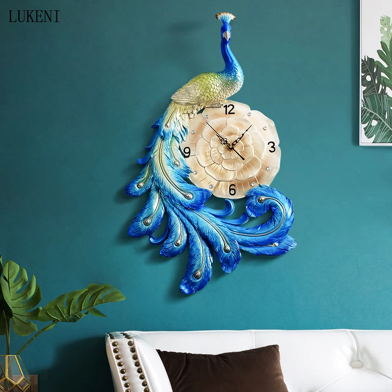 Настенные часы Павлин американский дом гостиная украшение для ресторана отеля