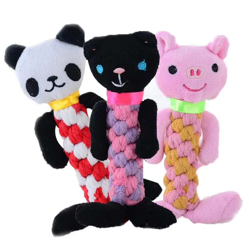 Милая веревка для домашних питомцев флисовая игрушка со звуком жевательная в