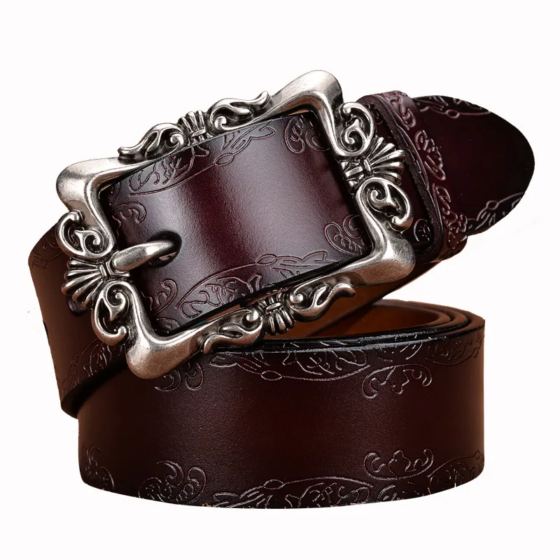 

Ремень женский кожаный Универсальный, модный пояс для джинсов с пряжкой с язычком, роскошный