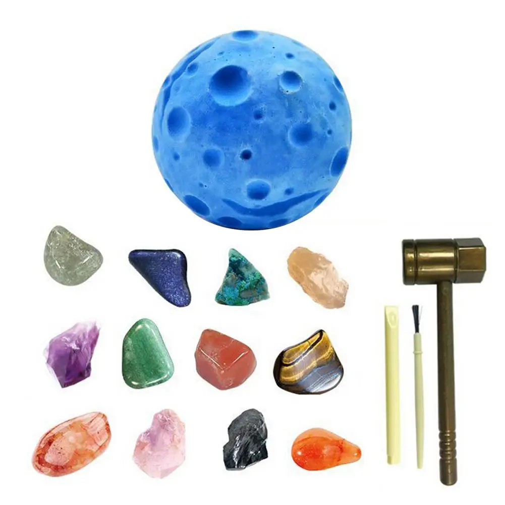 

Gemstone Dig Kit Crystals Mineral Excavation Toys Planet Gemstone Dig Kit 12 Real Gemstones Professional Dig Tools Discovery Gem