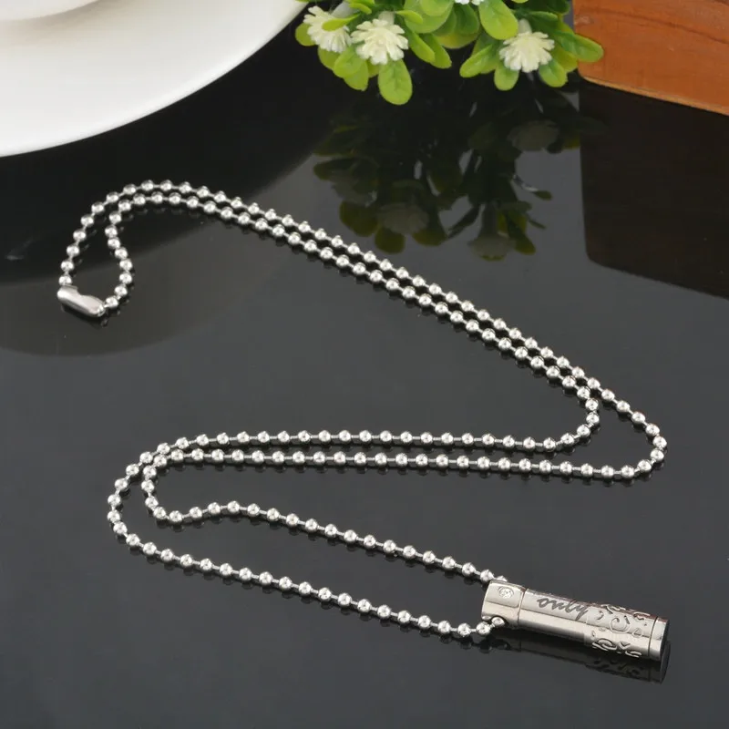 Открытое ожерелье с кремационной урной подвеской из нержавеющей стали 316L &quotONLY