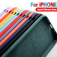 original liquid silicone case for iphone 13 12 11 pro max mini x xr xs max 7 8 6 6s plus se 2020 shockproof soft phone case etui