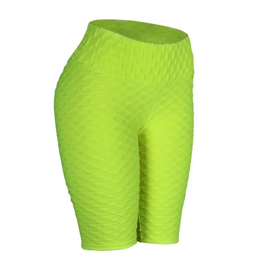 Женские шорты из жаккардовой ткани с высокой талией подъема пуш ап спортивные