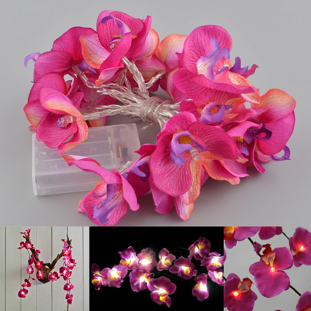 Красивый 20LED цветок цимбидиума орхидеи романтический фиолетовый декор свет