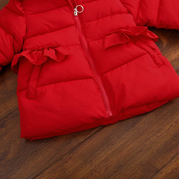 НОВЫЕ куртки для девочек модная однотонная одежда пальто маленьких зимняя