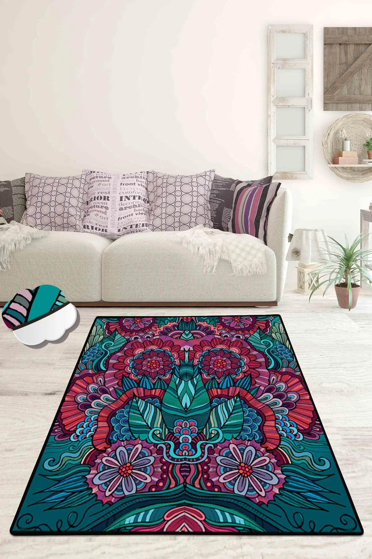 

Etgdecor Beta Model 120x180 cm 47 ''x 70'' inch Decorative Non-Slip Area Rug
