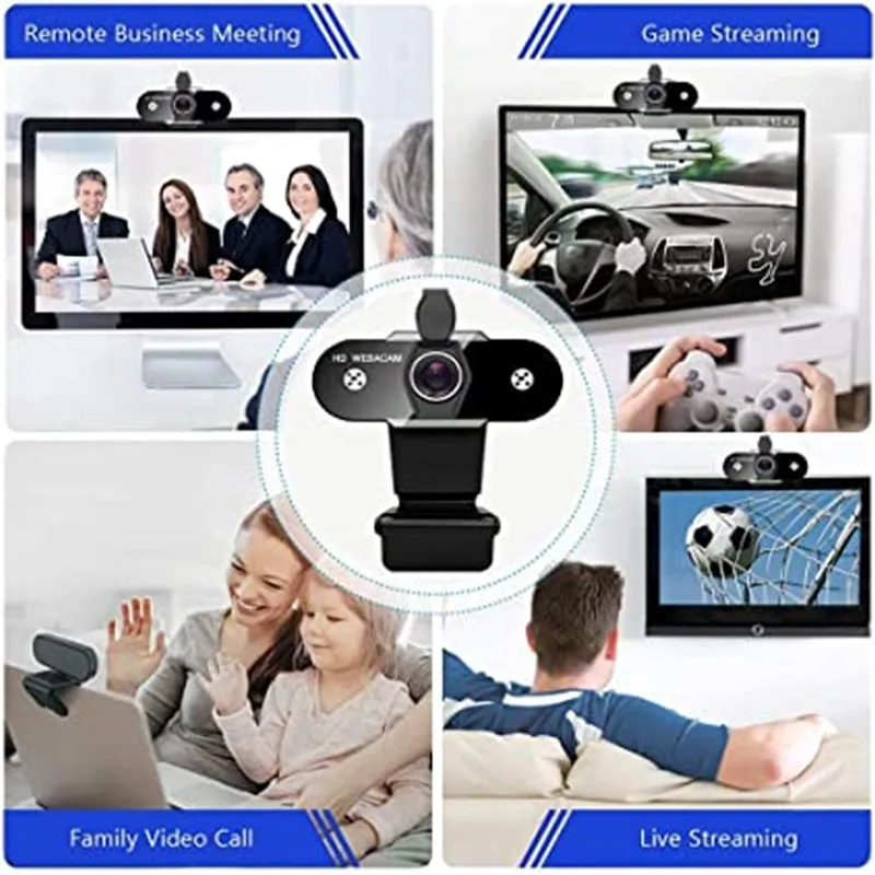 

Webcam 2K with Microphone Monitor with Webcam Plug & Play USB Web a Video Camera For pc Computer YouTube Skype etc Video Calling